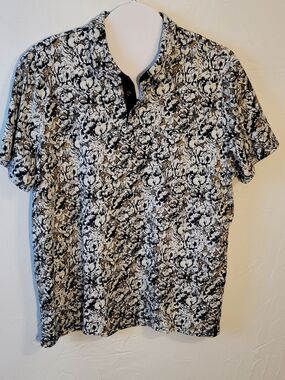 Perry Ellis Polo Pima Cotton XXL Black White Mocha Super Soft EUC